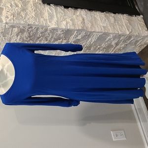 NWT Nina Leonard fit & flare lapis blue dress